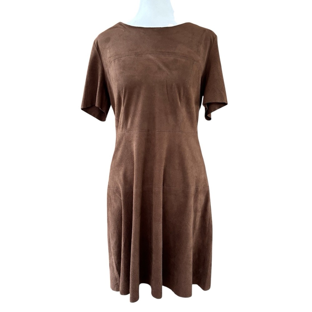 Altar'd State Brown Faux Suede Leather Dress Womens M A-Line‎ Western Cowgirl
